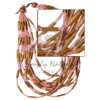 12 layer bamboo tube with old rose
