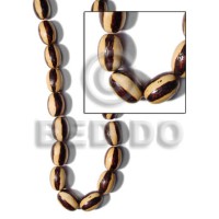25mm oval wood beads with burning