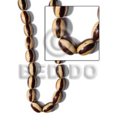 25mm oval wood beads with burning