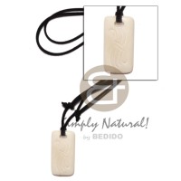 40mmx55mm white bone tag on adjustable leather