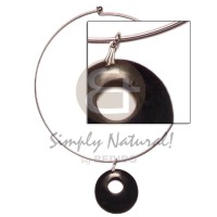 nickel free silver hoop ring with 40mm black