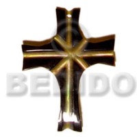 mother of pearl shell (MOP) cross with skin 40mm