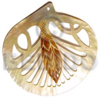 60mm carved mother of pearl shell (MOP) with skin