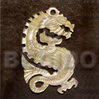 dragon mother of pearl shell (MOP) carving 45mm