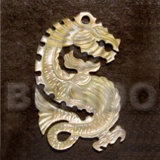 dragon mother of pearl shell (MOP) carving 45mm
