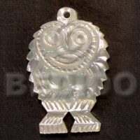 owl mother of pearl shell (MOP) carving 40mm