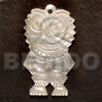 owl mother of pearl shell (MOP) carving 40mm