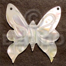 butterly carved mother of pearl shell (MOP) 40mm