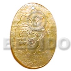 35mmx25mm oval mother of pearl shell (MOP) with design