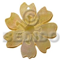 45mm mother of pearl shell (MOP) flower with design