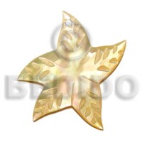 35mm mother of pearl shell (MOP) starfish with design