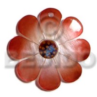 30mm graduated orange brown hammershell flower with