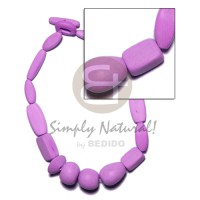natural wood beads dyed in lavender color