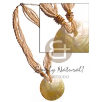 7 rows glass beads with shell chips