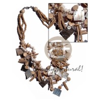 5 rows 2 3mm natural heishe with layered