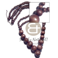 2 rows 8mm round wood beads with graduated round wood beads 25mm 2