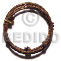 2 3mm coco heishe natural brown hoop wire
