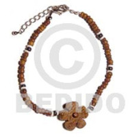 2 3mm coco Pokalet. natural brown with white