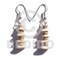 dangling 7 8mm coco tiger heishe with white