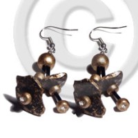 dangling double row black coco chips in