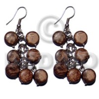dangling 10mm natural brown coco sidedrill