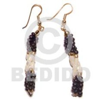 dangling twisted troca rice beads with 2 3mm