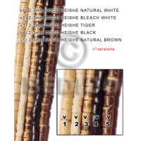 2 3mm coco heishe natural brown