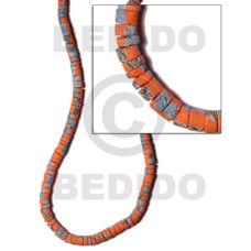 4 5mm coco heishe orange with splashing