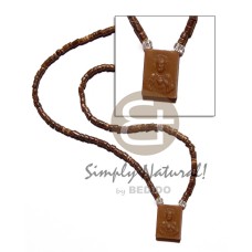 2 3mm coco heishe natural brown with embossed