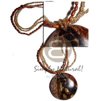 3 rows glass beads and wood ricebeads