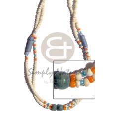 2 3mm 2 rows coco bleached white Pokaletwith