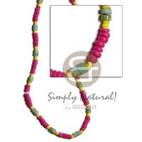 fuschia pink yellow 2 3mm coco pokalet with