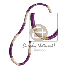 pink luhuanus heishe with violet 4 5mm coco