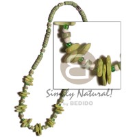 lime green 4 5mm coco heishe with matching