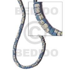 4 5mm coco heishe light blue with splashing