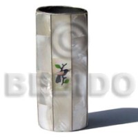 inlaid troca lighter case with bird design metal