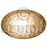 oval placemat 12x18 smoked capiz with brass