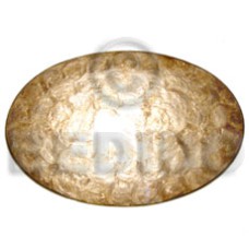 oval placemat 12x18 smoked capiz with brass