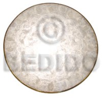 round placemat 12 white capiz with brass