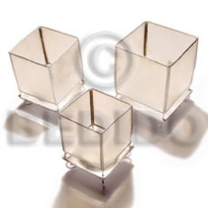 square capiz candle holder  3 sizes