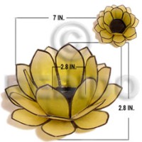 colored lotus capiz yellow flower candle holder
