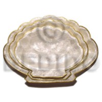 capiz clam plate gold trim ( set