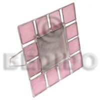 capiz picture frame in silver finish, 4x4,