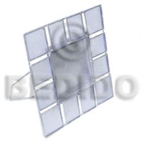 capiz picture frame in silver finish, 4x4,