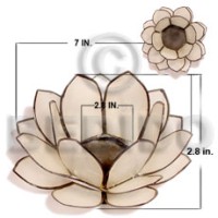 natural capiz natural white lotus candle holder