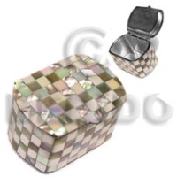 stainless metal casing with inlaid blocking green