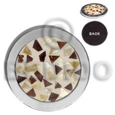 stainless metal coaster with inlaid crazy cut