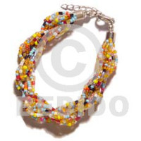 12 rows multicolored twisted glass beads