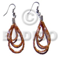 dangling looped brown cut beads