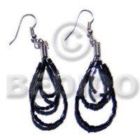 dangling looped black cut beads